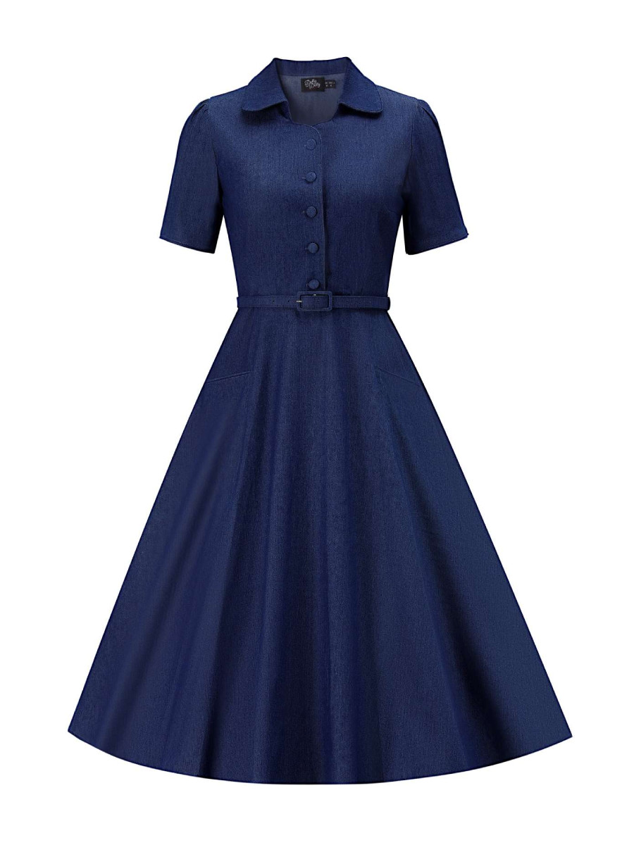 Dolly & Dotty Kleid Penelope Classic Denim jeansblau