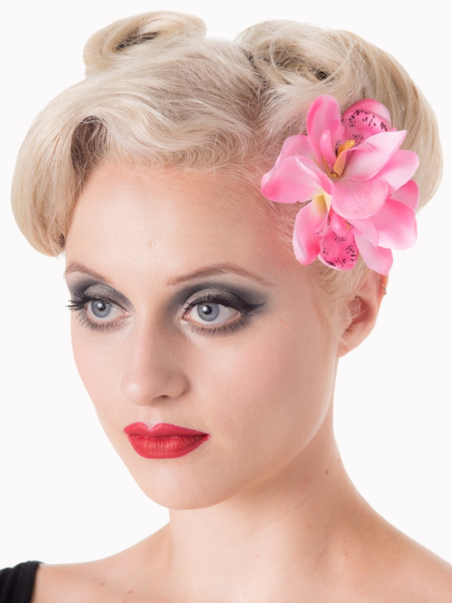 Banned Haarblume Ansteckblume Pink Blossom rosa Banned Haarblume Ansteckblume Pink Blossom rosa