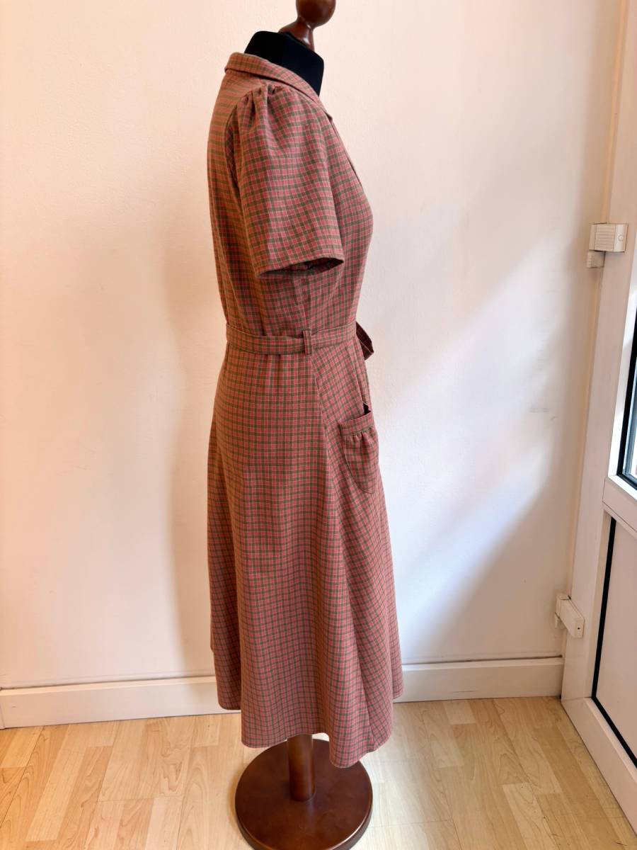Very Cherry Kleid Revers Dress Midi Rosewood Tartan