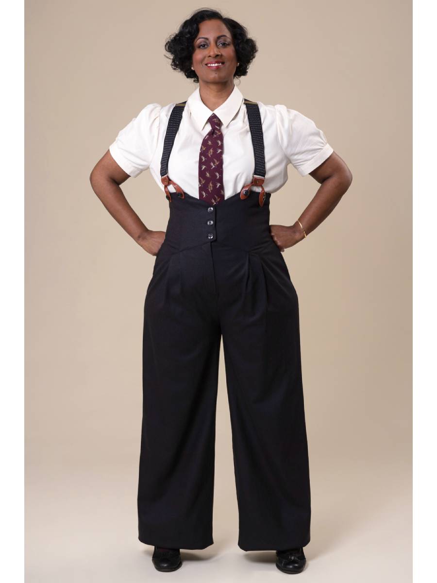 Emmy Hose Miss Fancy Pants Black Wool Blend
