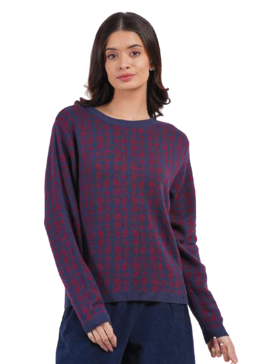 Circus Pullover Bodega Mood Indigo dunkelblau weinrot