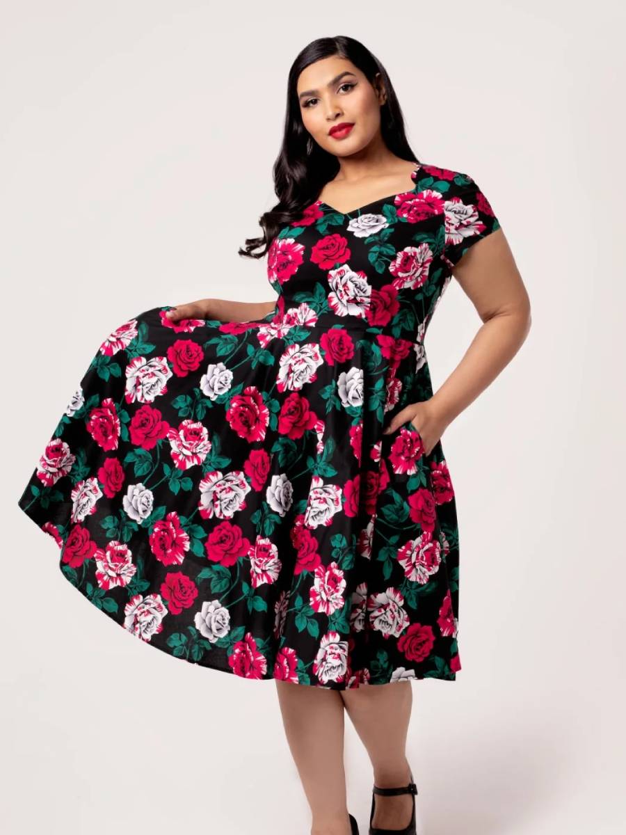 Hell Bunny Kleid Paint Me Roses Dress