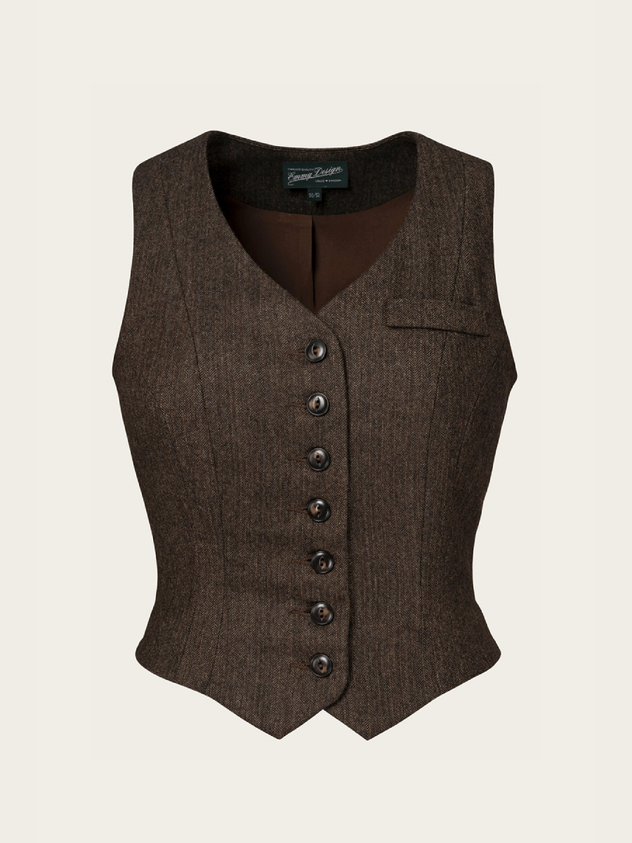 Emmy Weste Suit Up Waistcoat Brown Pinstripe Emmy Weste Suit Up Waistcoat Brown Pinstripe