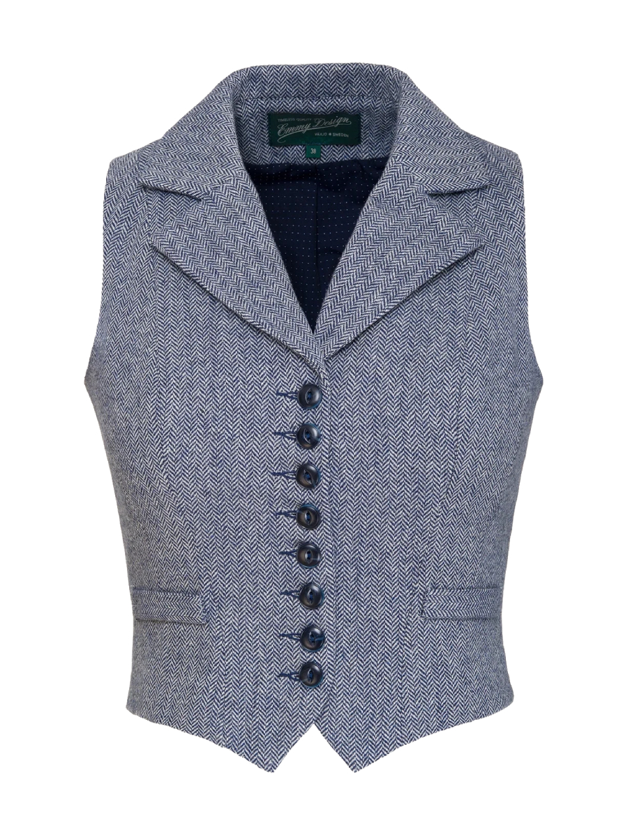 Emmy Watchmaker’s Waistcoat Midnight Ivory Tweed