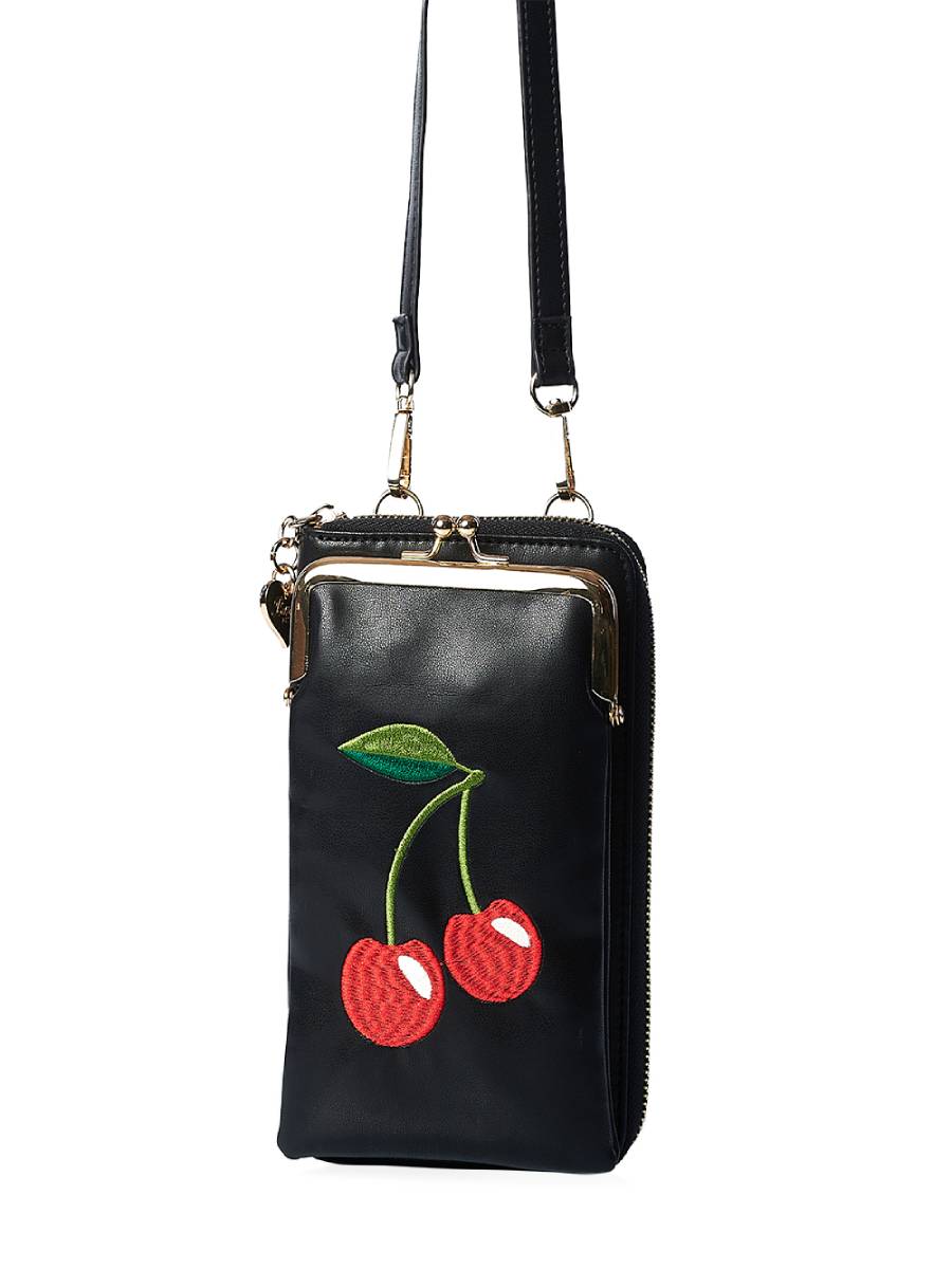 Banned Handytasche Cherry Pie Cross Body Phone Bag schwarz Banned Handytasche Cherry Pie Cross Body Phone Bag schwarz