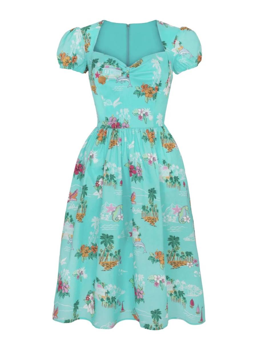 Hell Bunny Kleid Ayanna Dress Tropical Islands türkis