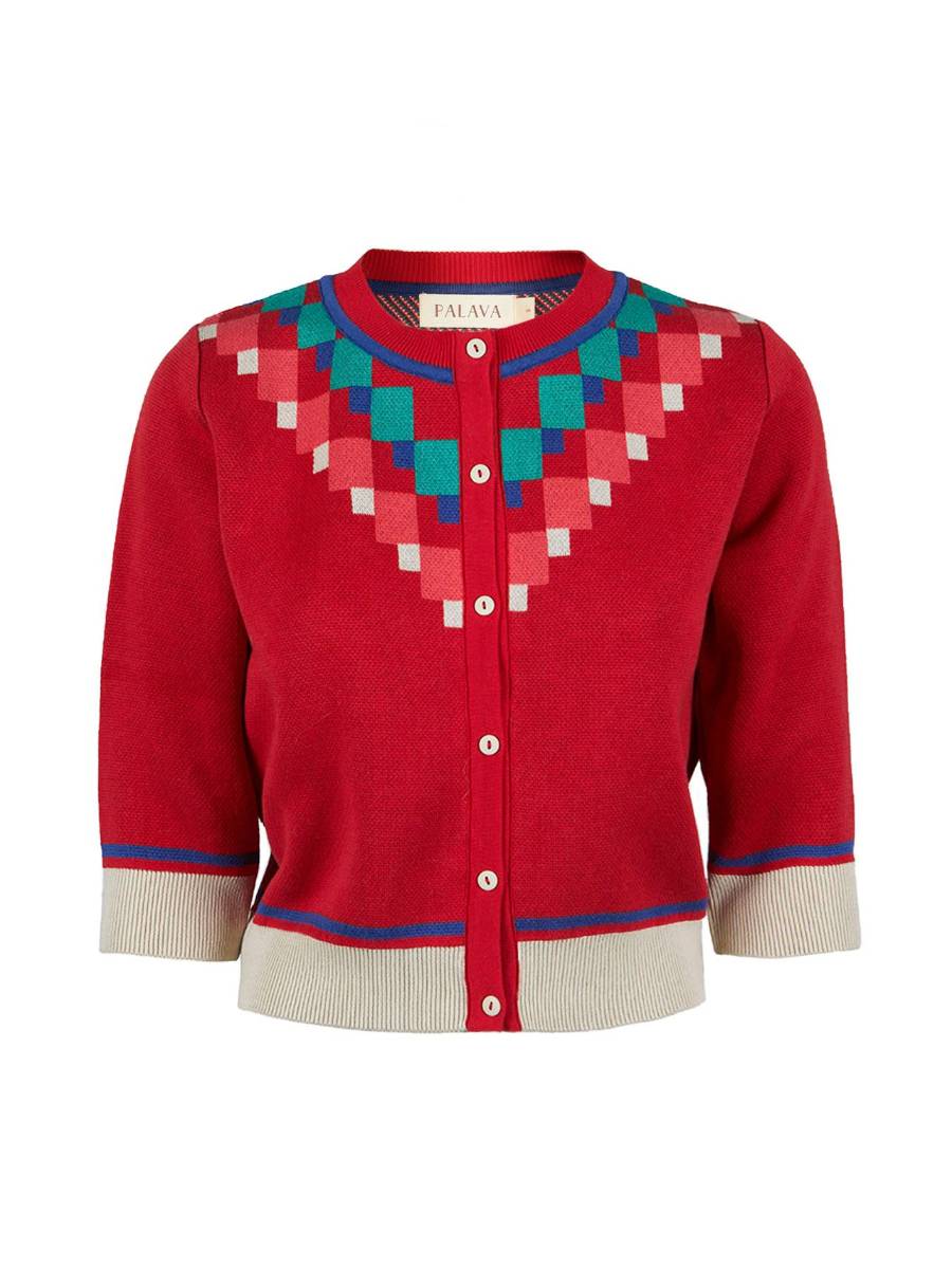 Palava Vera Mexican Terrace Cardigan Red