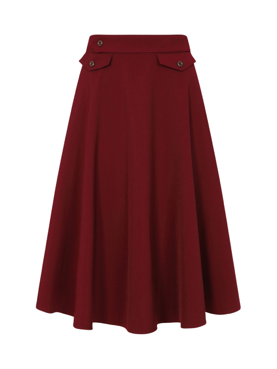 Banned Rock Book Club Swing Skirt weinrot Banned Rock Book Club Swing Skirt weinrot