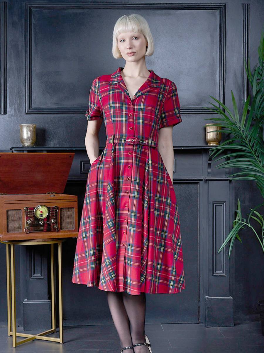 Banned Kleid Hannah Holiday Dress rot kariert