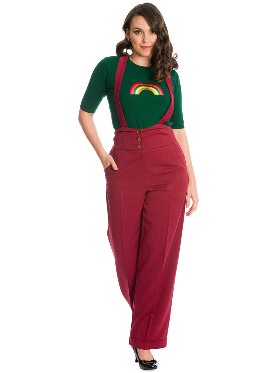Banned Marlenehose Her Favourites Trouser Burgundy weinrot Banned Marlenehose Her Favourites Trouser Burgundy weinrot