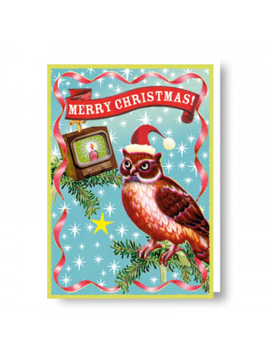 Weihnachtskarte Eule