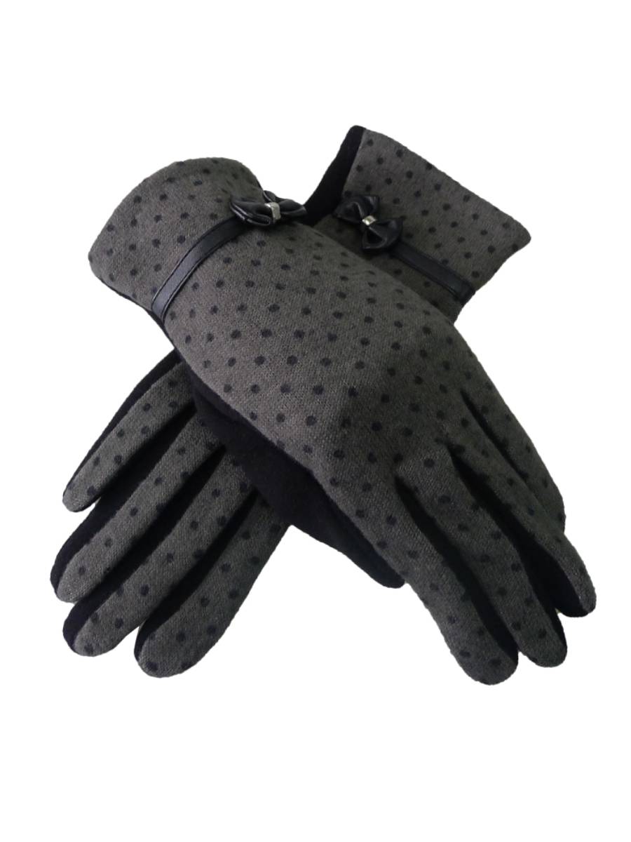 Handschuhe Polkadot Gloves grau schwarz