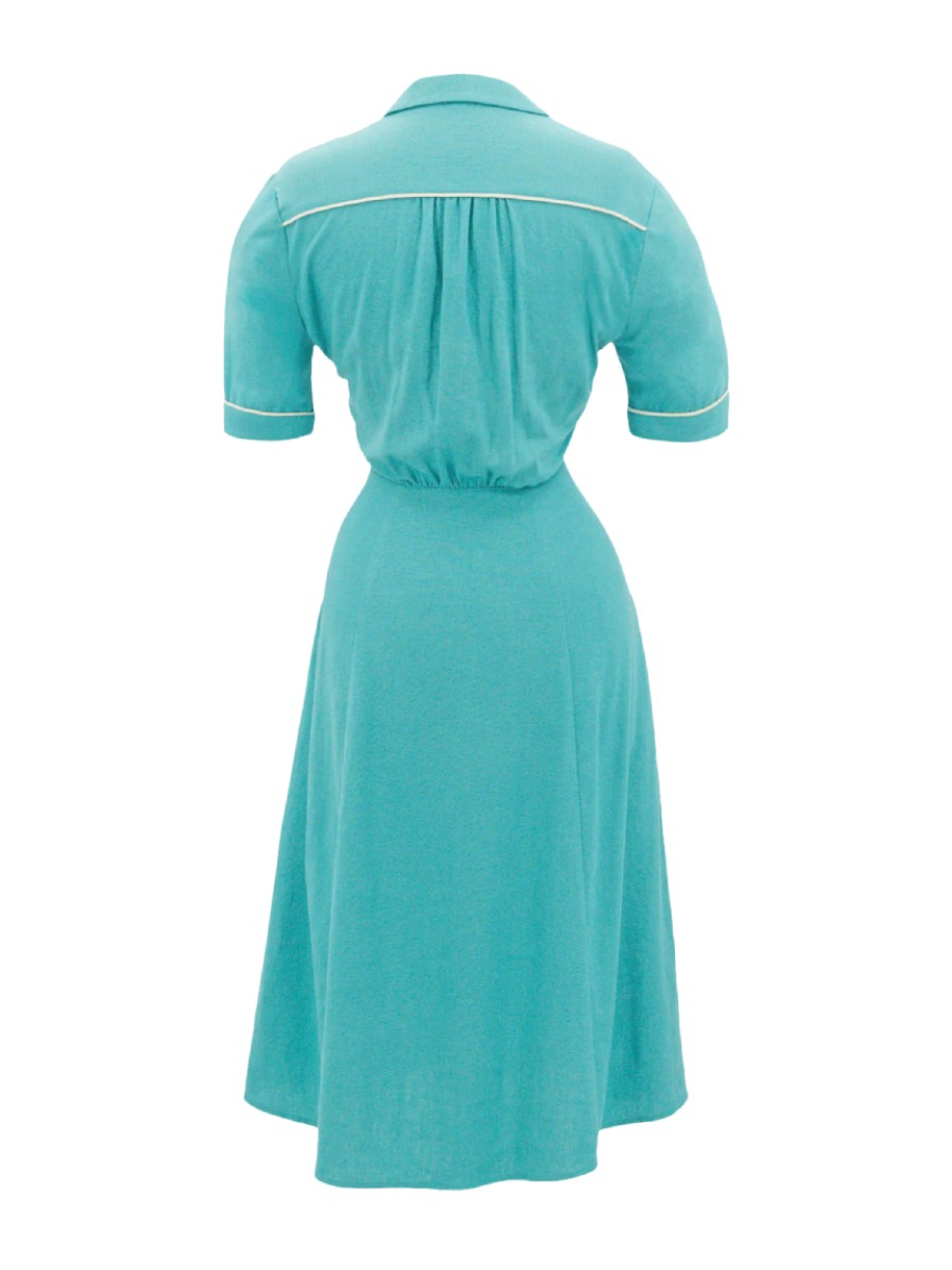 Revival Vintage Kleid Harmony Shirt Dress Palm Beach türkis