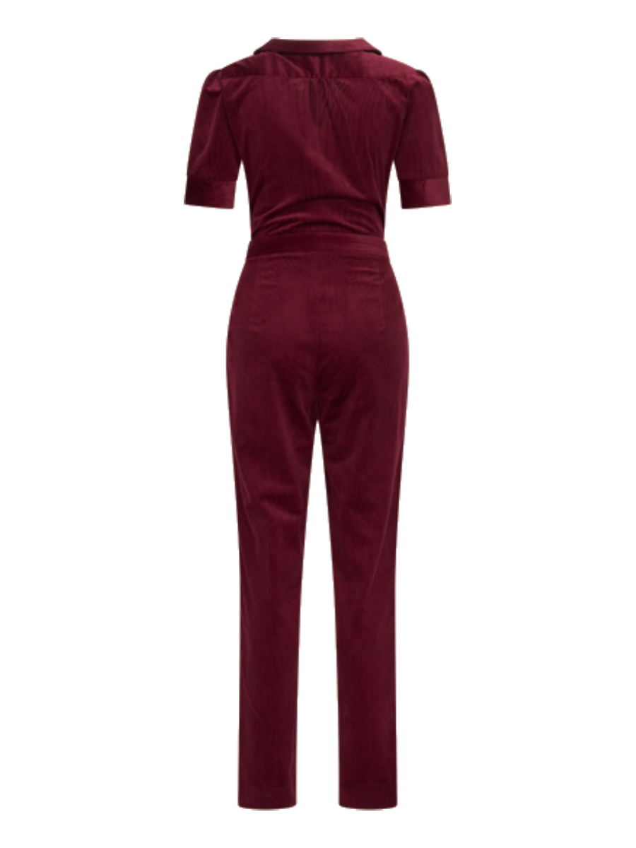 Very Cherry Classic Jumpsuit Corduroy Granate Red