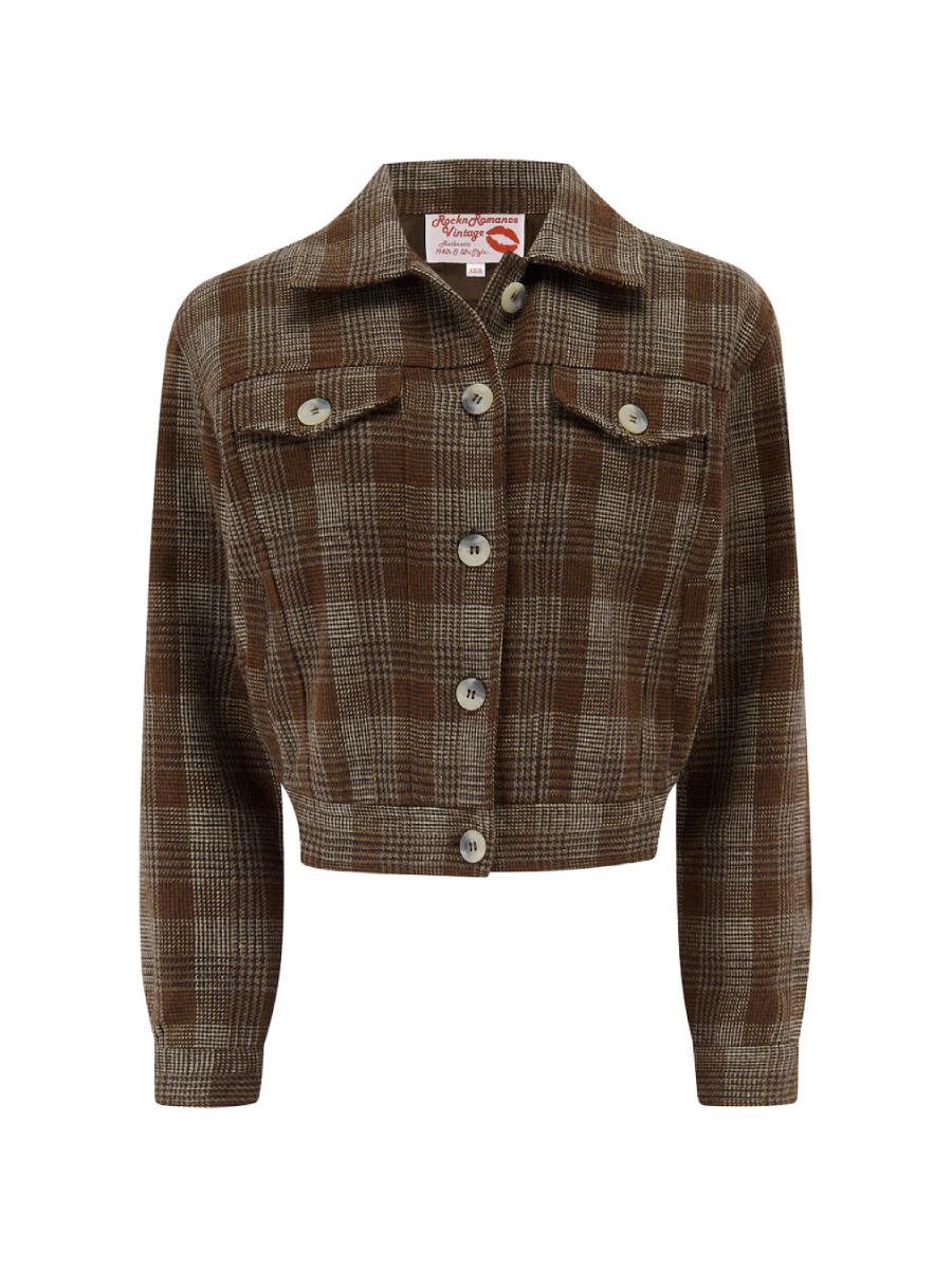 Rock n Romance Girl Next Door Jacket braun kariert