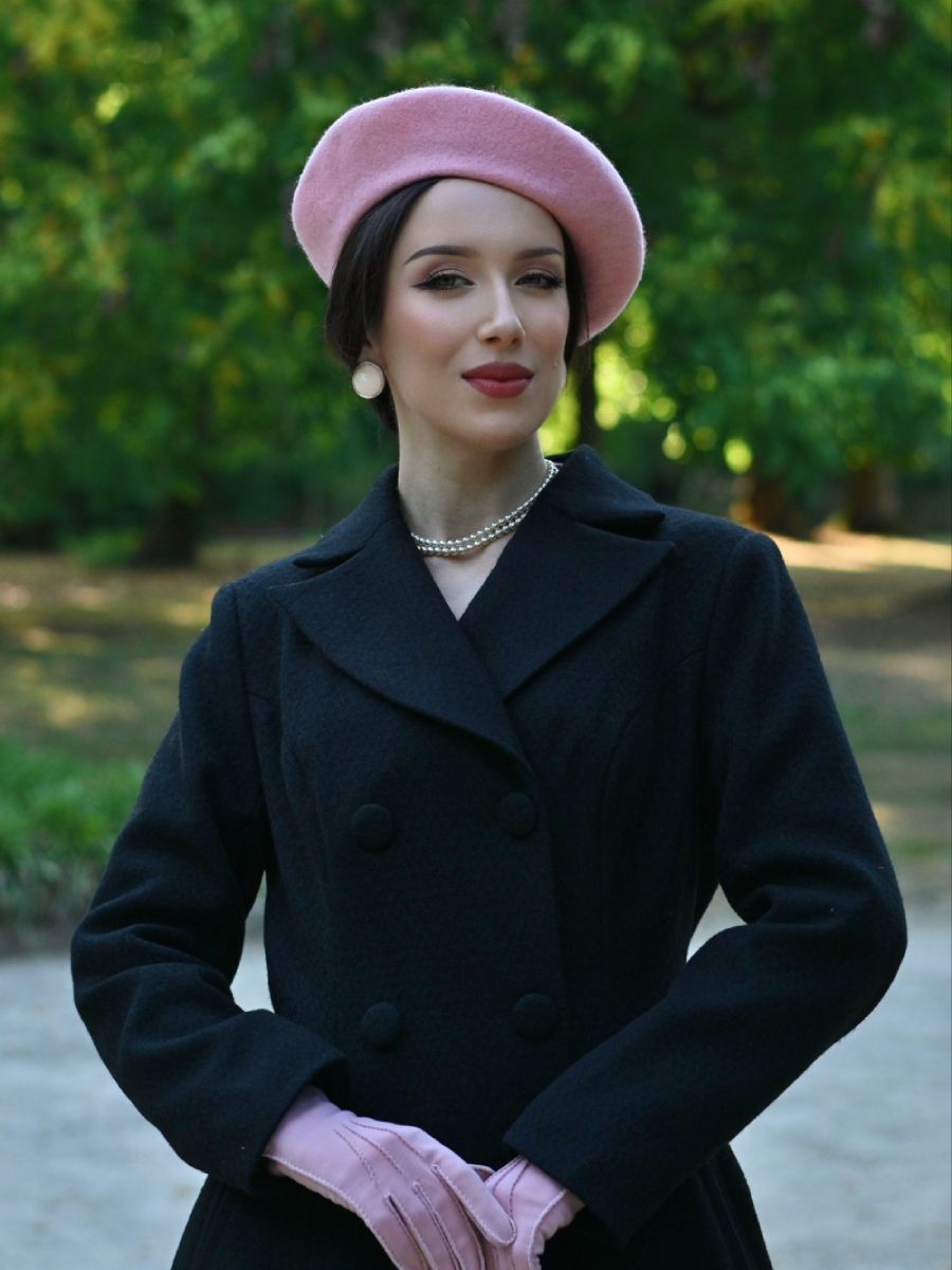Hearts and Roses Mantel Margo Swing Coat schwarz
