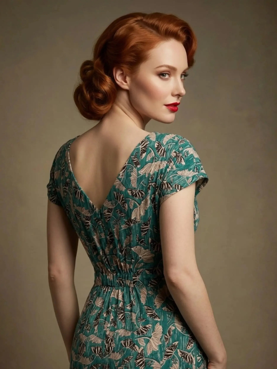 Diva Catwalk Kleid Magritte Floral Cotton grün