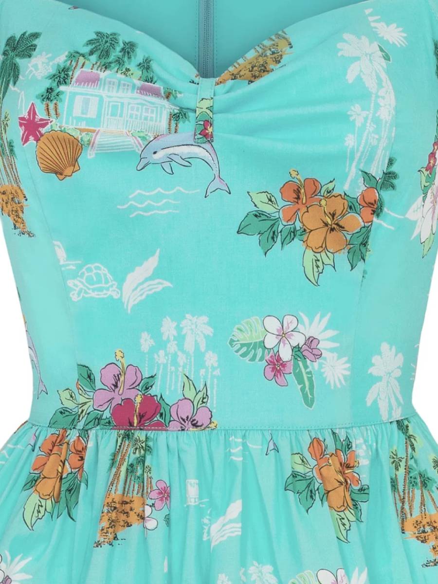 Hell Bunny Kleid Ayanna Dress Tropical Islands türkis