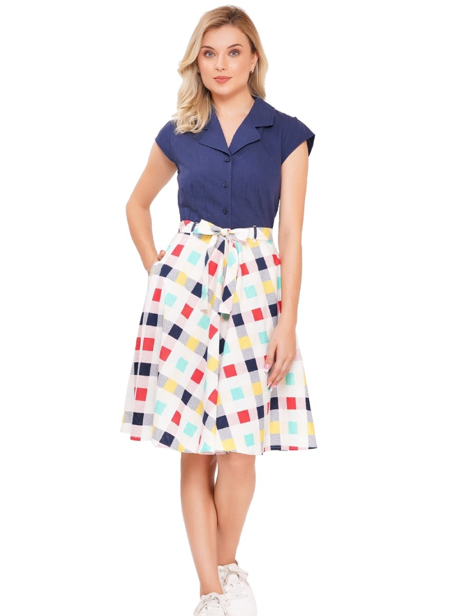Circus Swingkleid Checked Contrast Dress