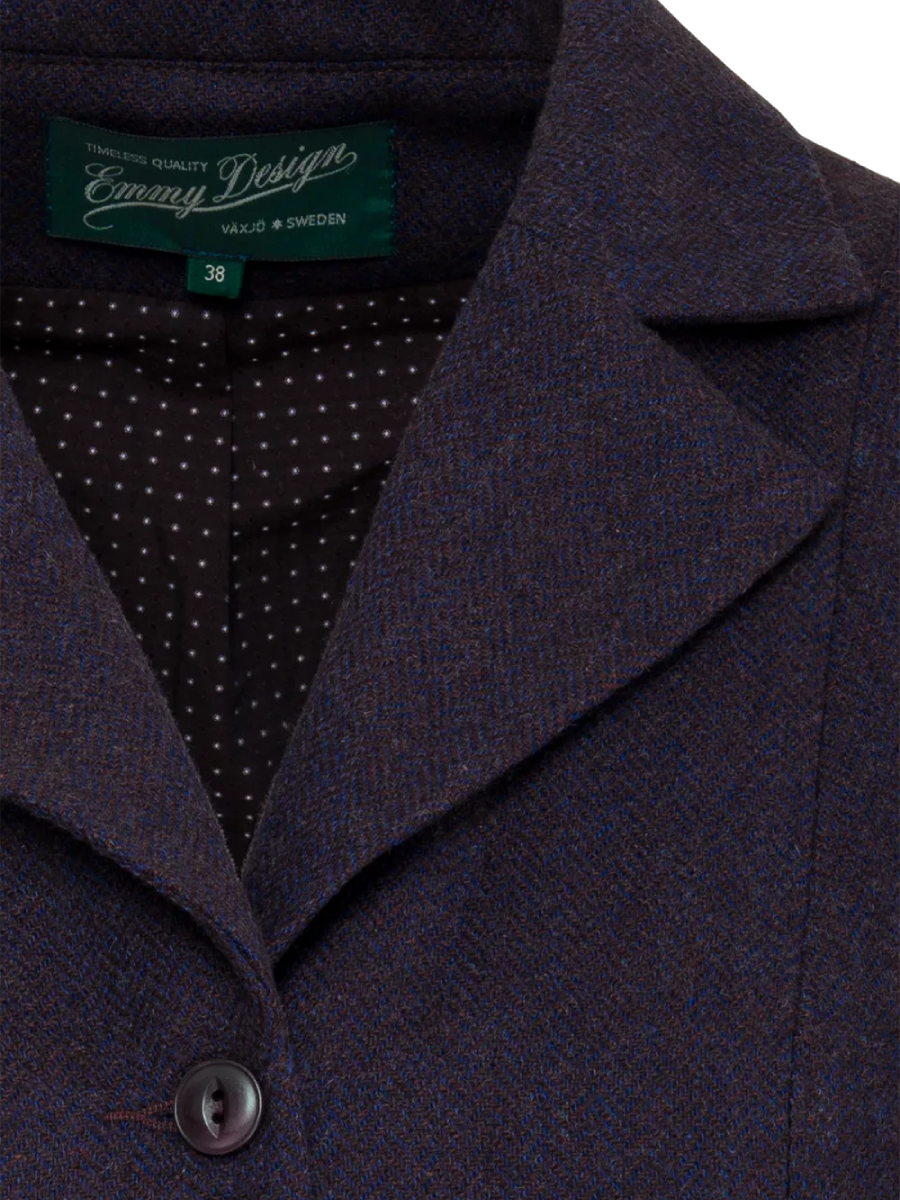 Emmy Watchmaker’s Waistcoat Maroon Midnight Wool Tweed