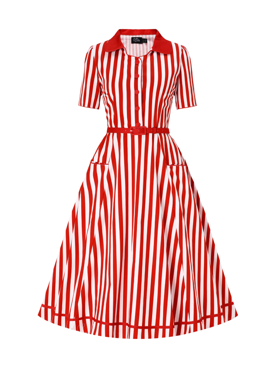 Dolly & Dotty Kleid Penelope Classic Red White Stripe
