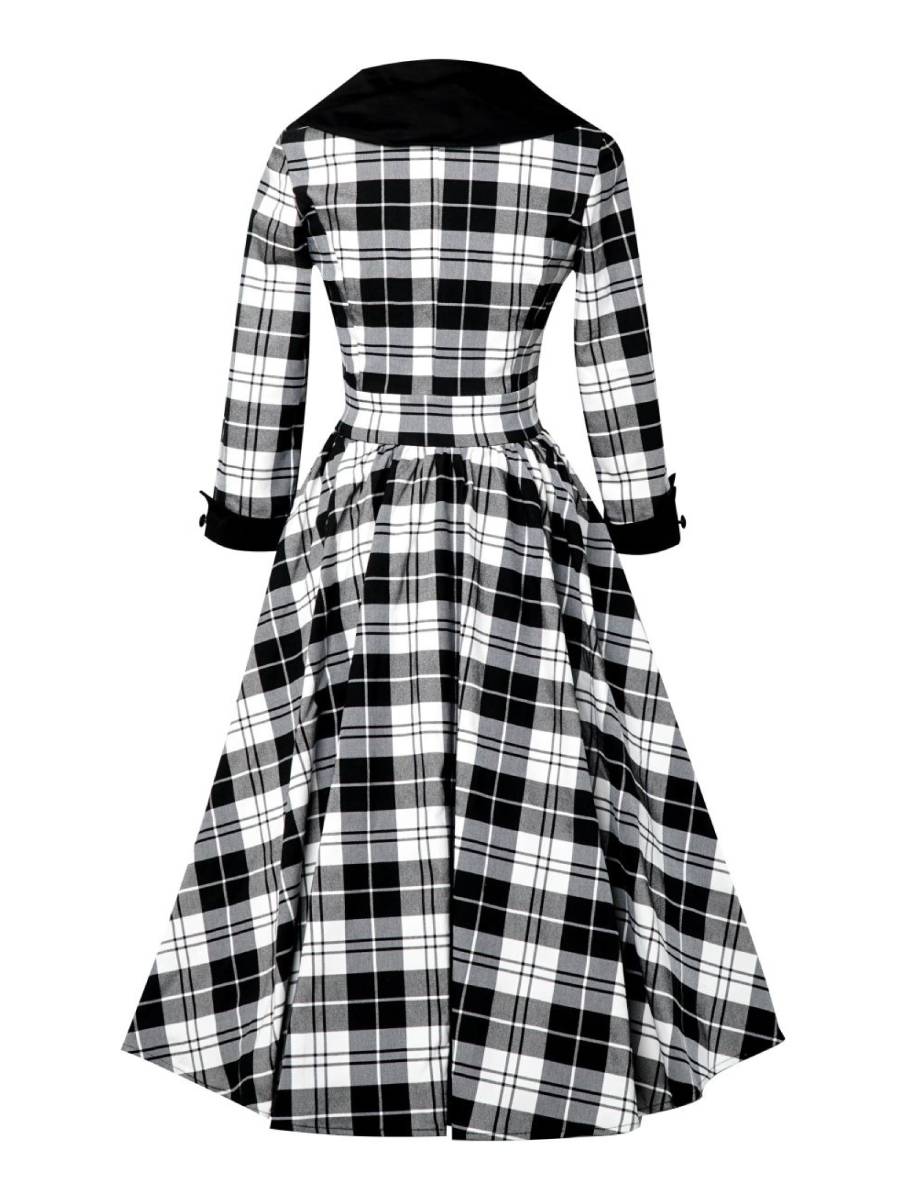 Dolly & Dotty Kleid Tiffany Black Tartan Coat Dress
