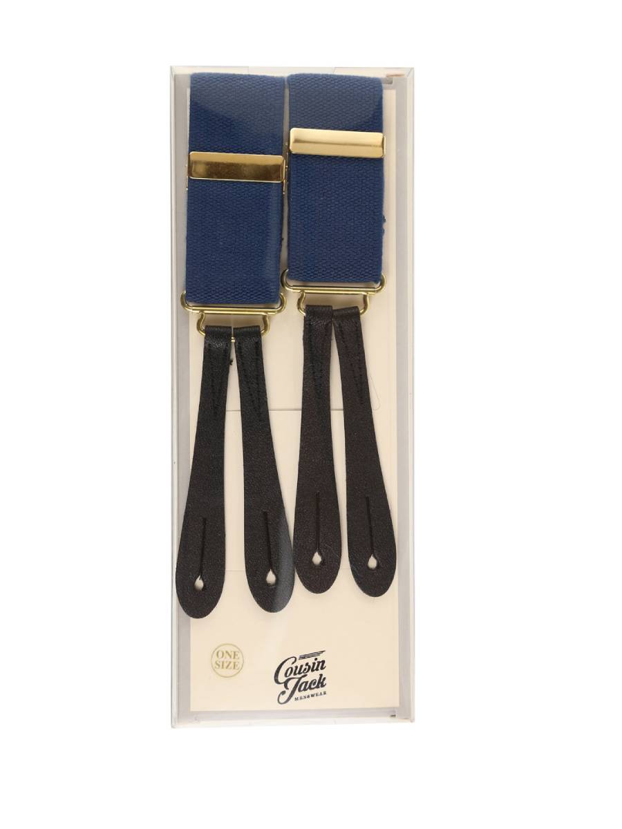 Cousin Jack Men's Button Braces French Navy