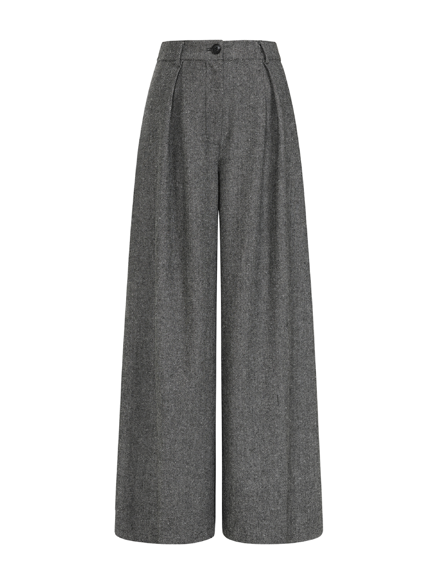 Banned Hose Lori Herringbone Trousers grau