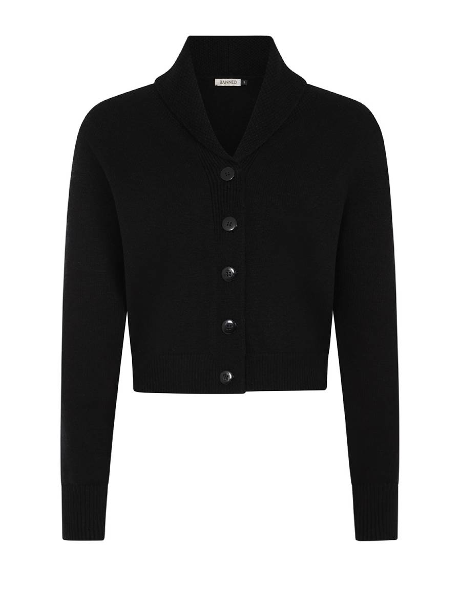Banned Strickjacke Violet Cardigan schwarz