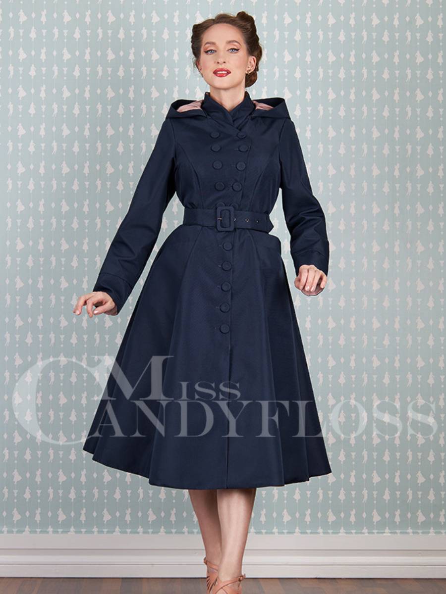 Miss Candyfloss Laina-Lee Reversible Coat Navy Blush