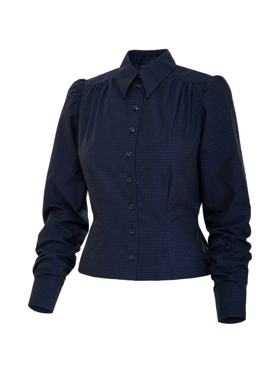 Emmy Spectacular Spearpoint Shirt Navy Dotted Cotton