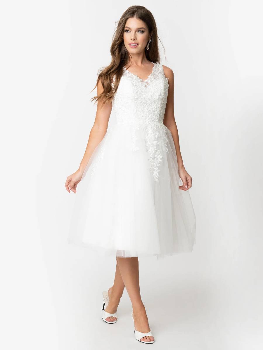 Unique Vintage Ivory Tulle Lace Monte Carlo Wedding Dress