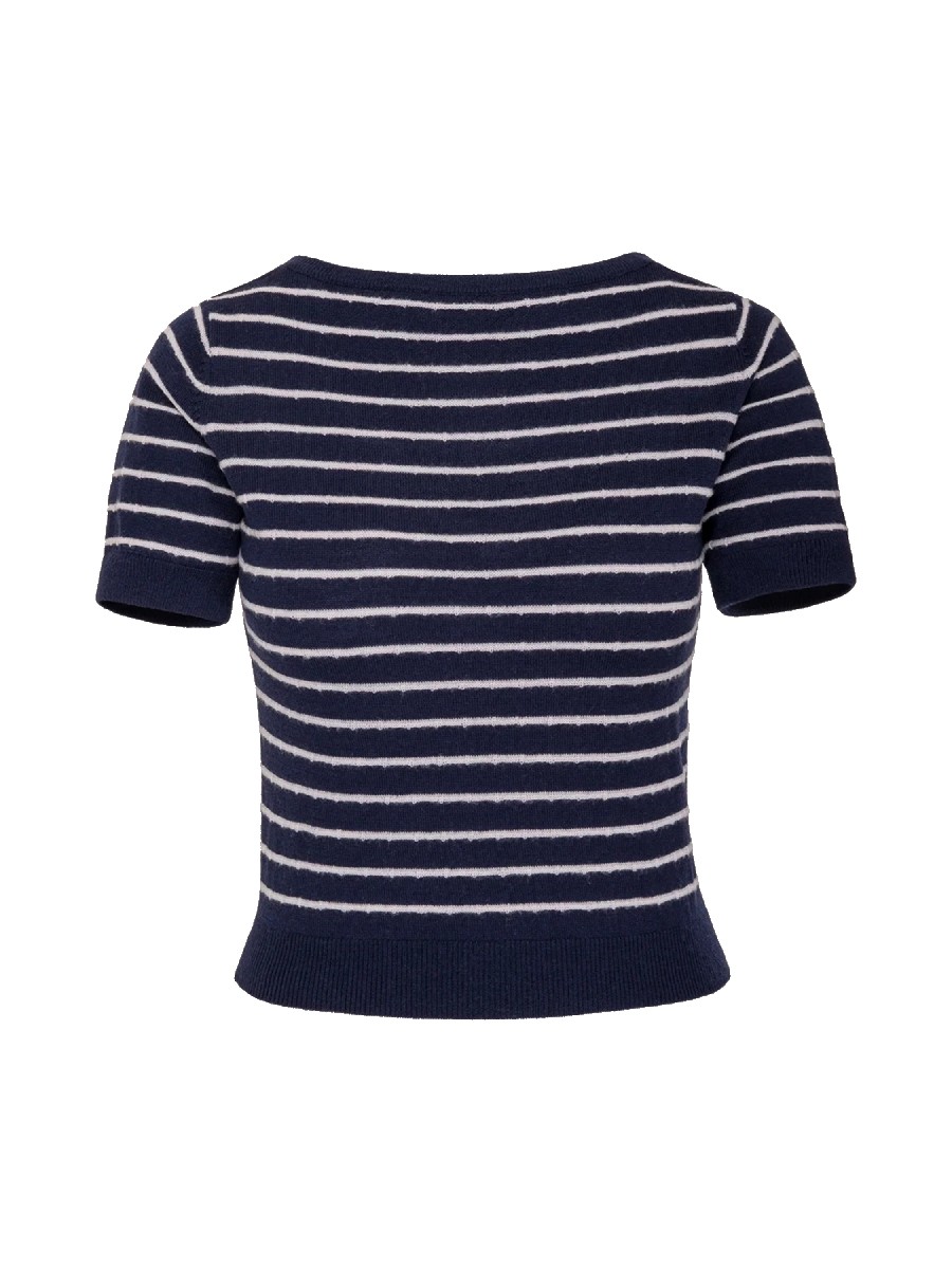 Emmy Pullover Emmy Goes To Paris Top Midnight Striped Wool