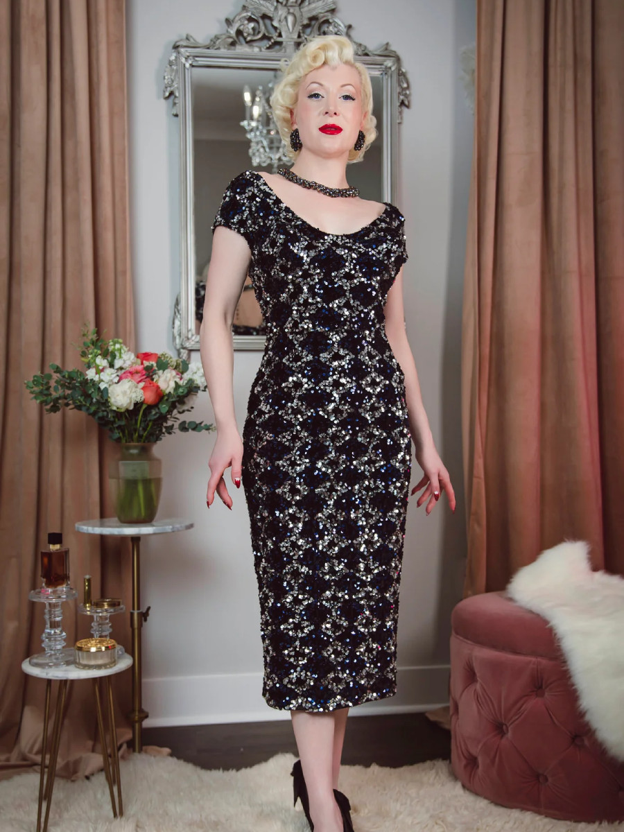 Rebel Love Kleid Center Stage Sequin Dress schwarz blau silber