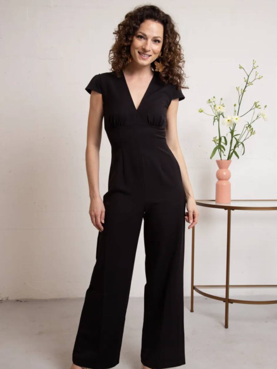 Very Cherry Venice Jumpsuit Black Gabardine