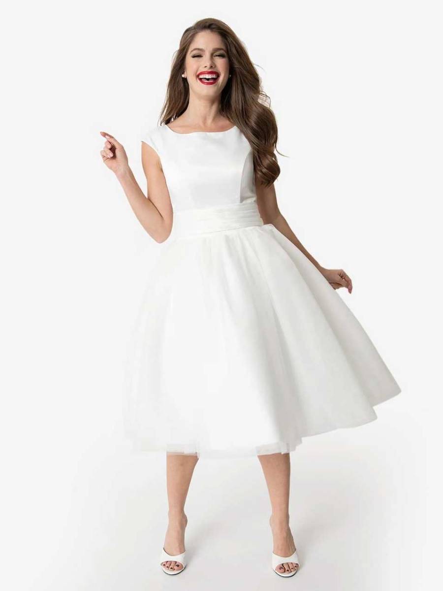 Unique Vintage Brautkleid Holly weiß mit Tüllrock