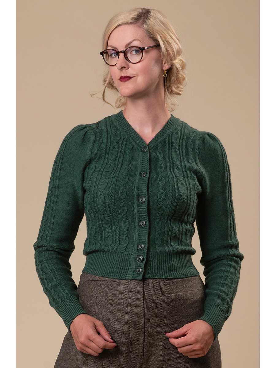 Emmy Ice Skater Cardigan Peacock Green