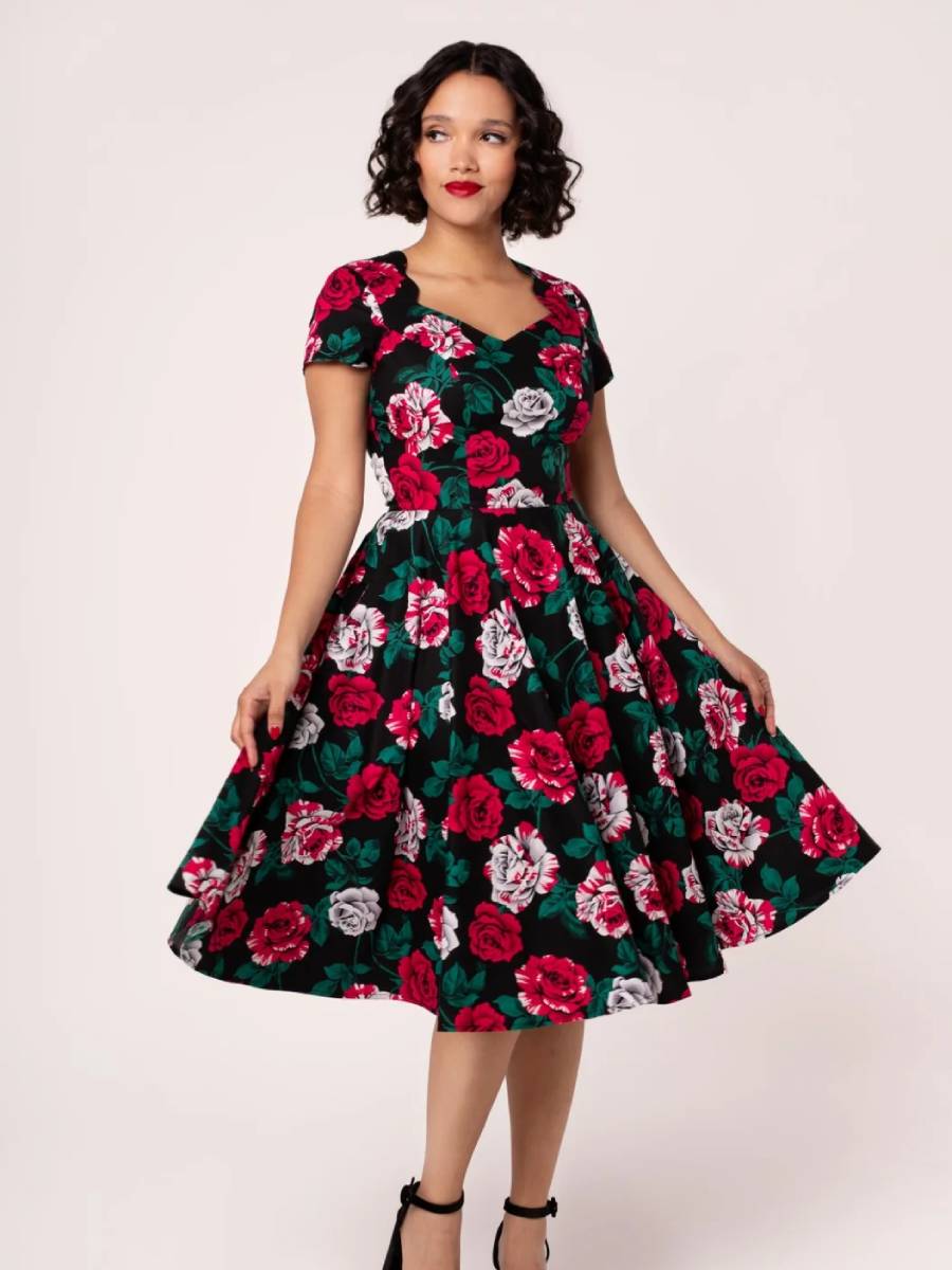 Hell Bunny Kleid Paint Me Roses Dress