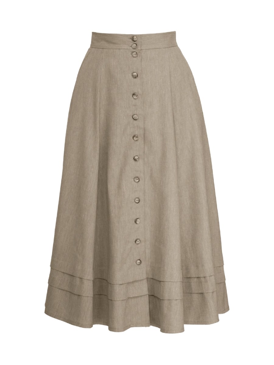 Emmy Rock One Foot Forward Skirt Sand Herringbone