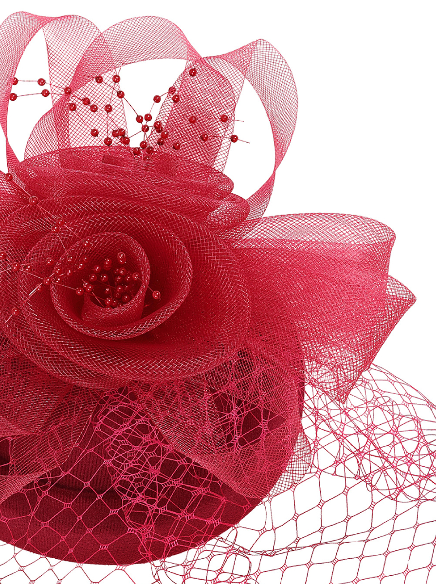 Banned Fascinator Royal Bloom weinrot