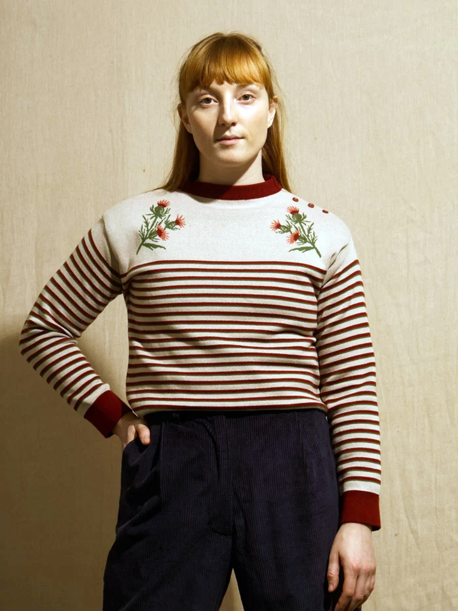 Palava Pullover Joanna Top Cream Thistle weinrot creme