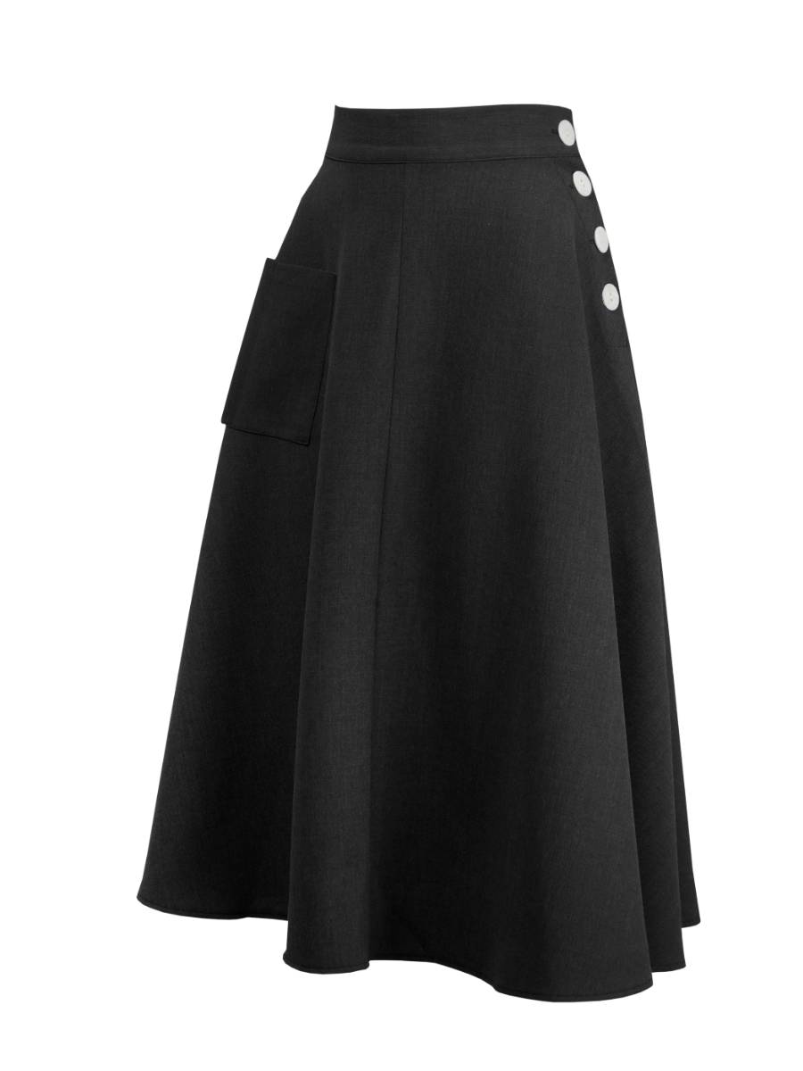 House of Foxy Rock 1940s Whirlaway Skirt schwarz