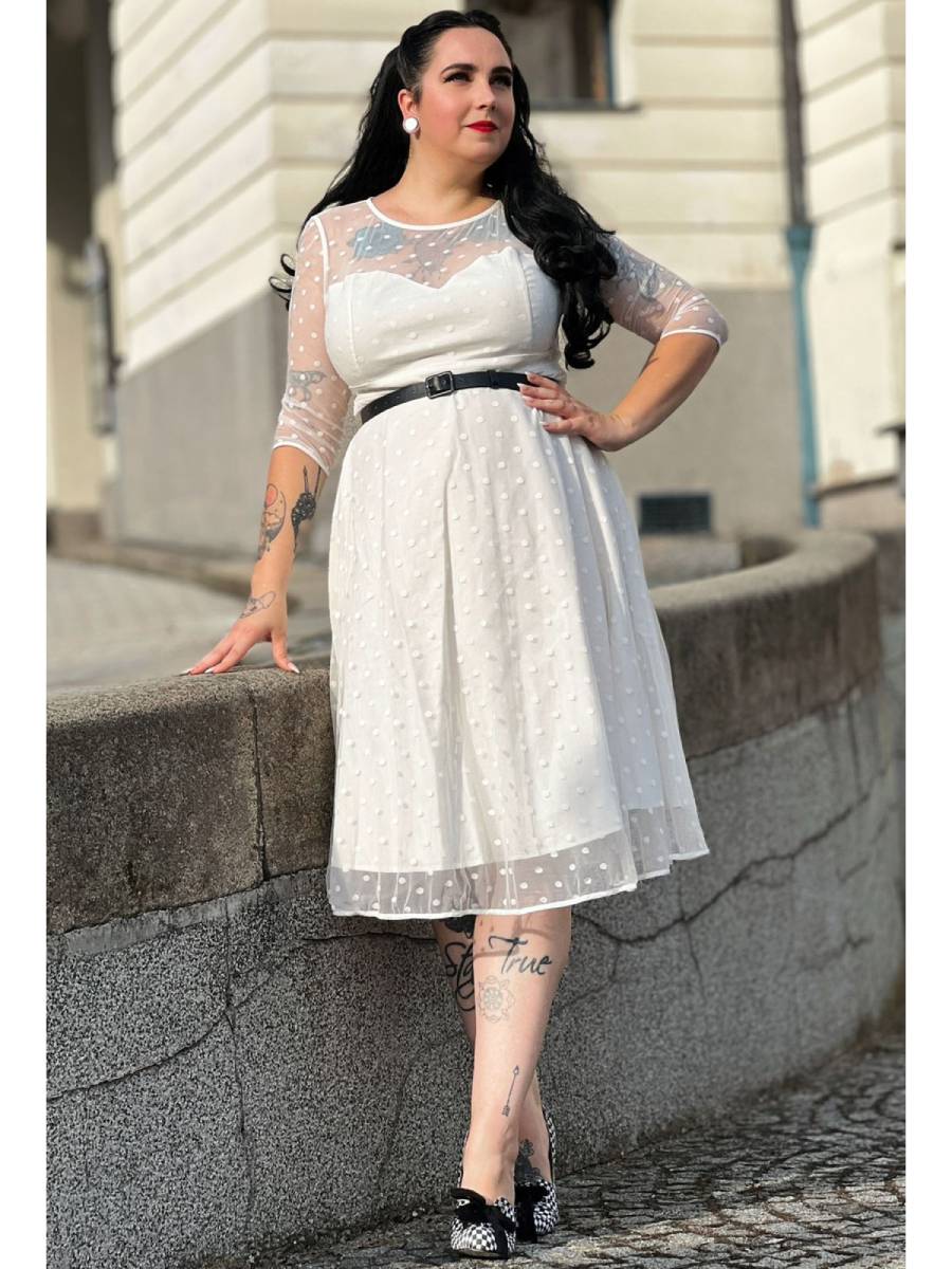 Dolly and Dotty Madeline Polka Dot Mesh Bridal Dress Dolly and Dotty Madeline Polka Dot Mesh Bridal Dress