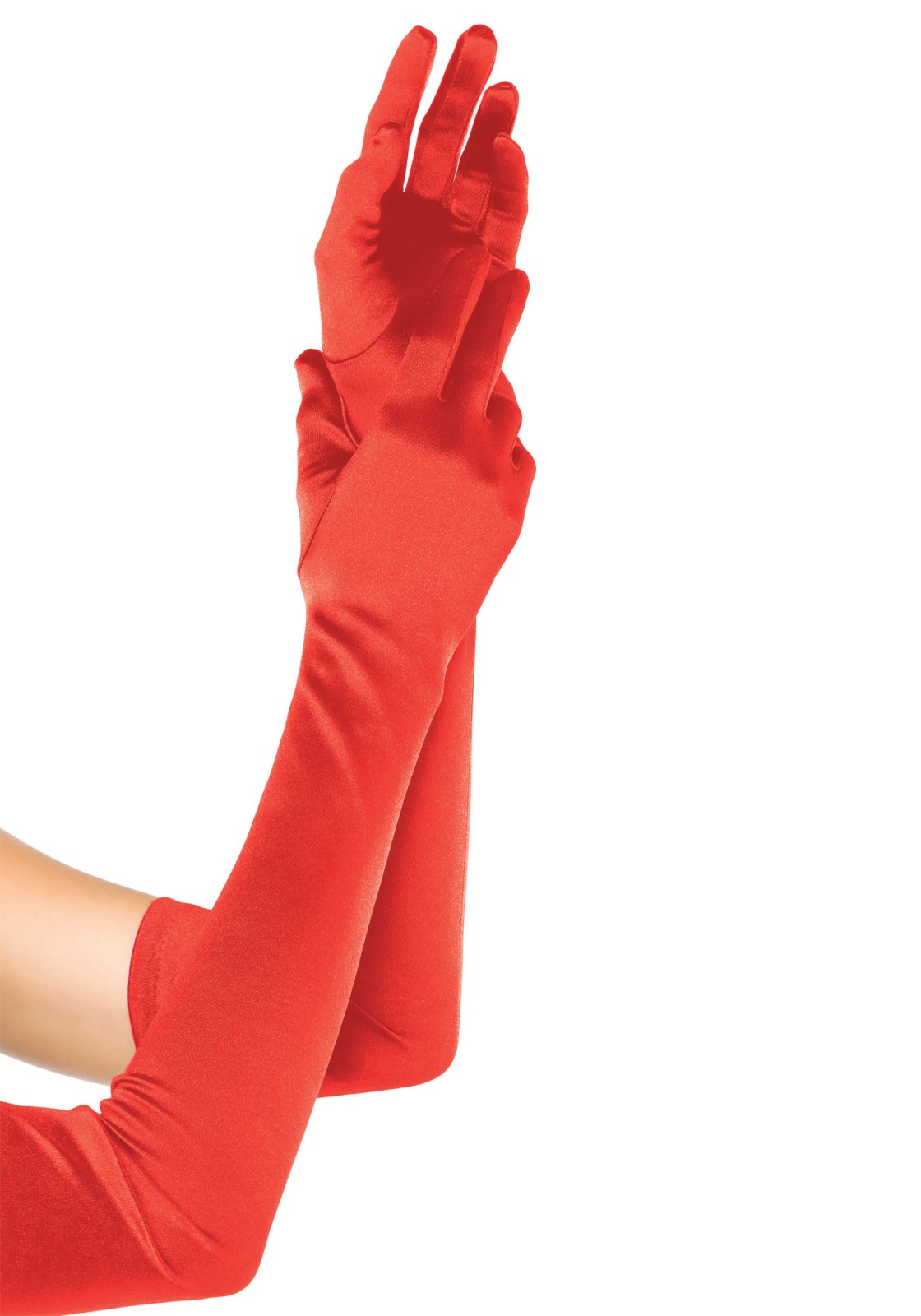 Leg Avenue Extra Long Satin Gloves Red