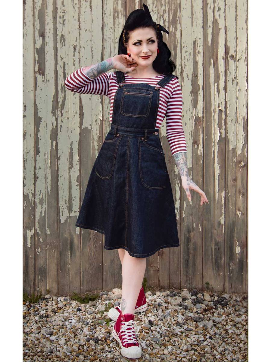 Rumble 59 Denim Latzkleid Rockin Rosie