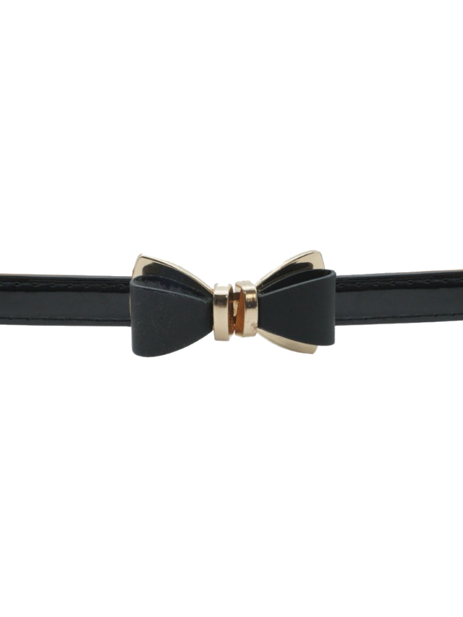 Voodoo Vixen Gürtel Bow Buckle Skinny Belt schwarz Voodoo Vixen Gürtel Bow Buckle Skinny Belt schwarz