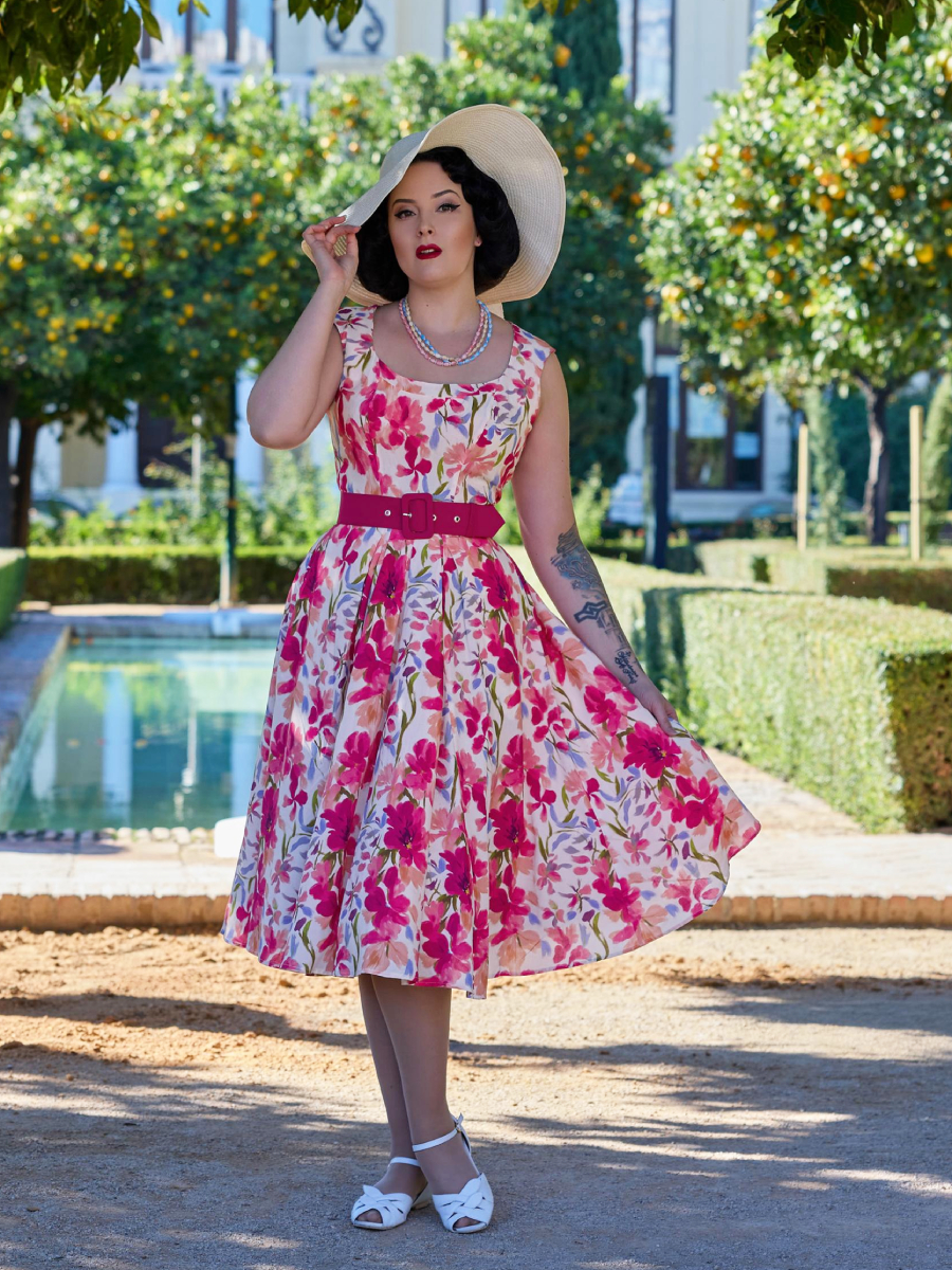 Miss Candyfloss Kleid Ayla-Mai Fuchsia Roses