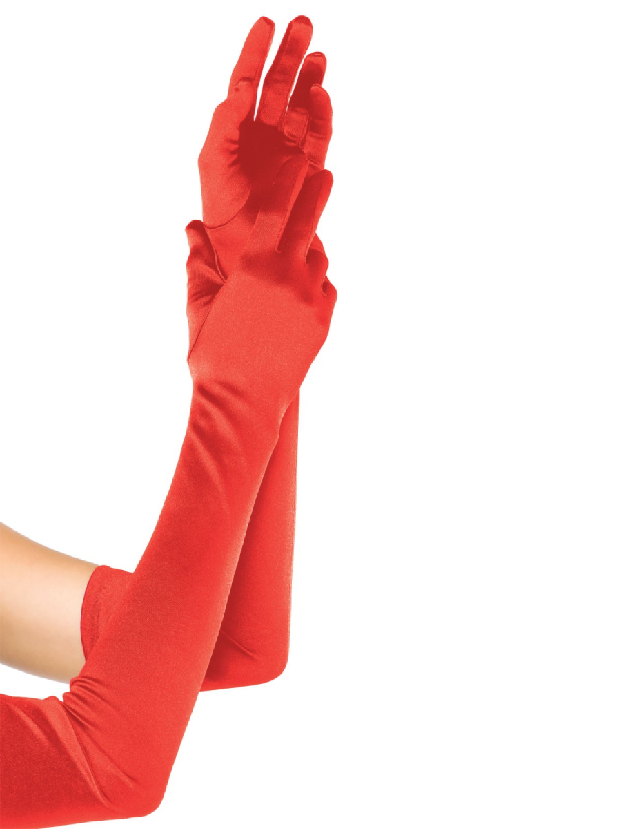 Satinhandschuhe extra lang rot