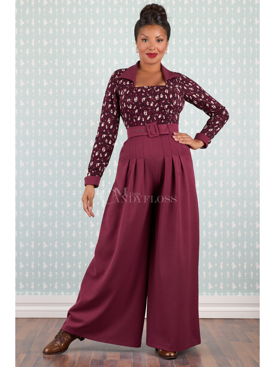 Miss Candyfloss Jumpsuit Greer-Bo weinrot
