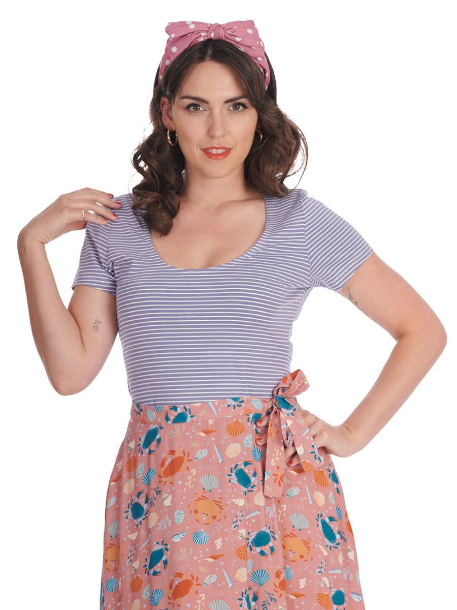 Banned Summer Stripe Top Blue Banned Summer Stripe Top Blue